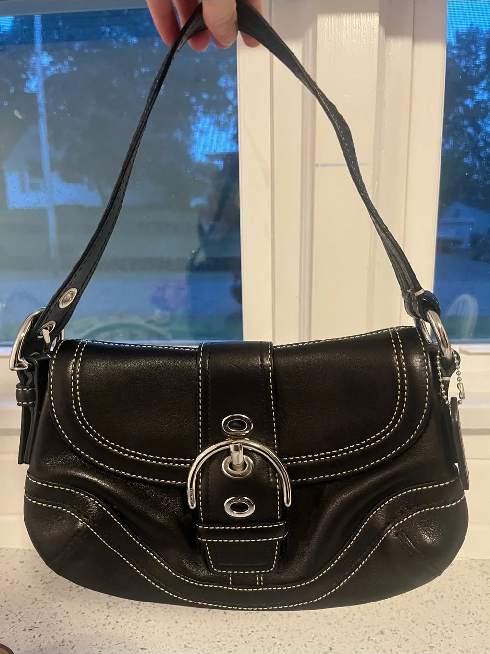 Authentic Coach Black Leather Soho Shoulder Bag